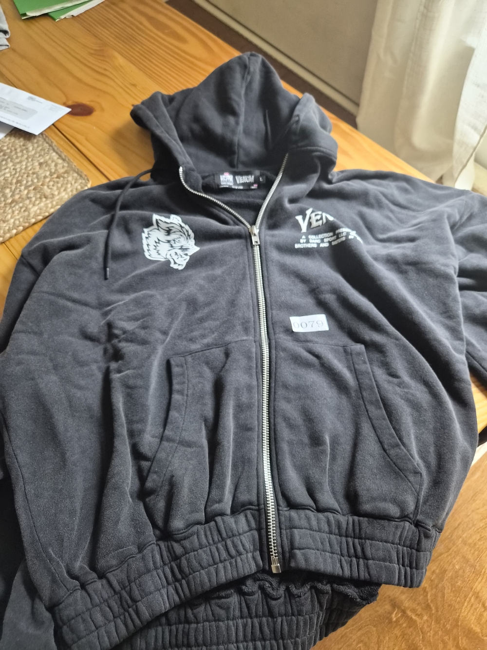 Darc Sport Black Zip Hoodie with Wolf Graphic
